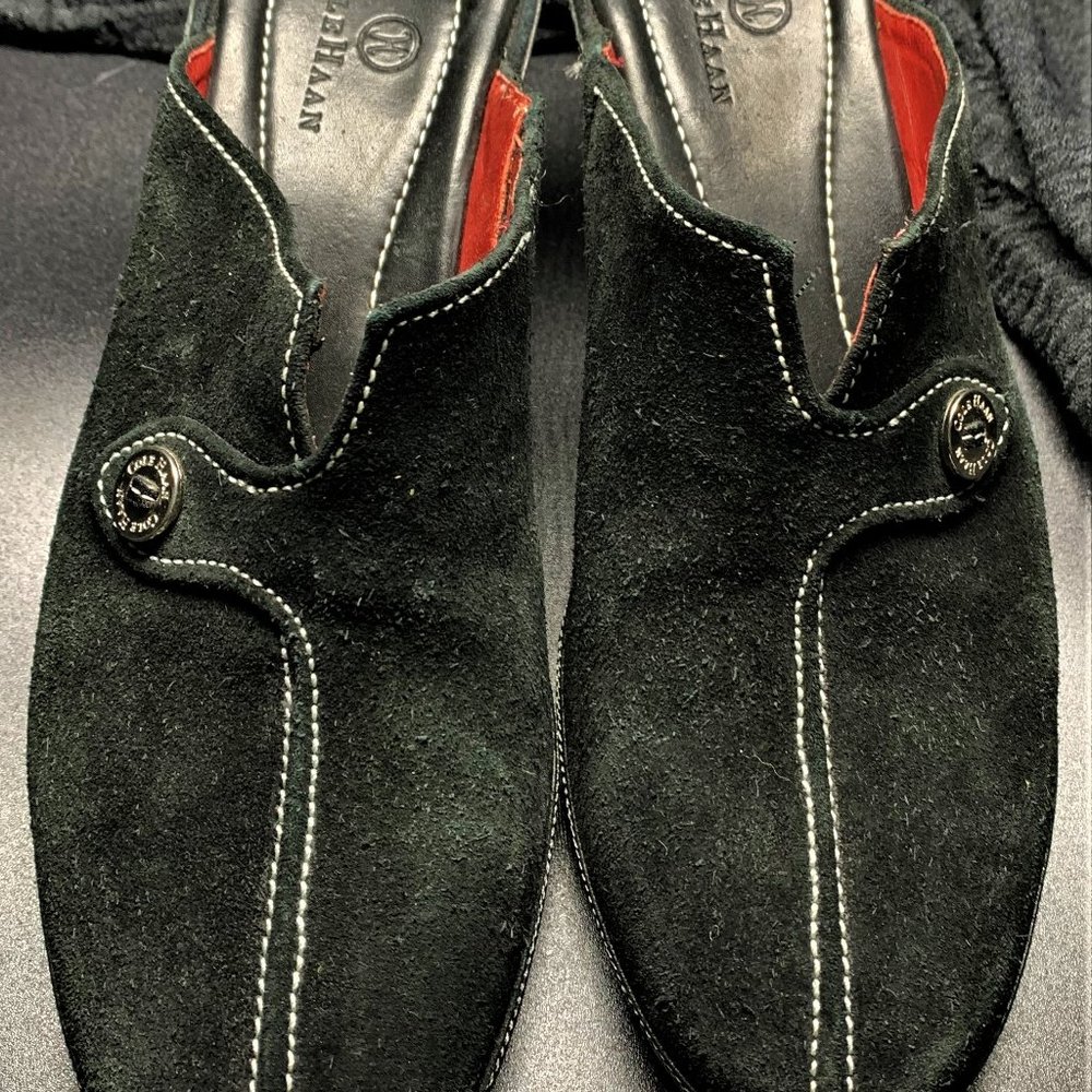 COLE HAAN - BLACK SUEDE MULE